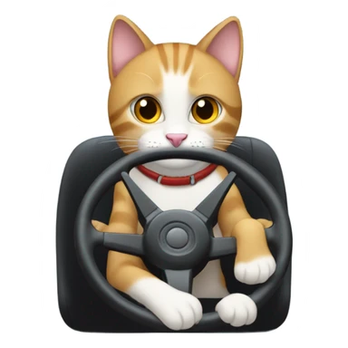 Cat driving a car  sticker