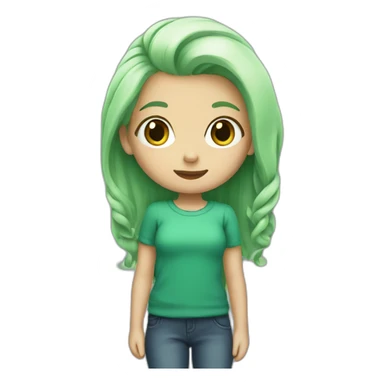 White-bearded little girl with green hair sticker