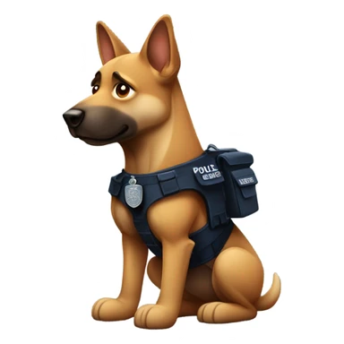 Police dog lifting weights sticker