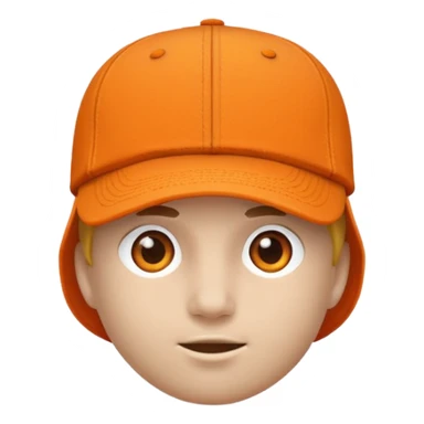 Orange baseball hat with nothing on it sticker