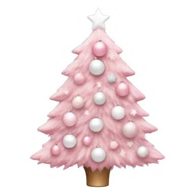 Pastel pink Christmas tree with pink and white ornaments  sticker