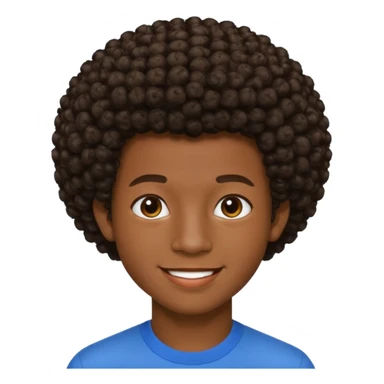 Une homme de 17 ans il a la peau noir foncé , des lèvres pulpeuses  . Il a un taper bouclé afro court  sticker