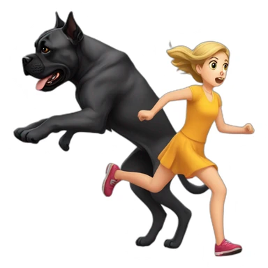 Cane Corso chasing a girl who is scared  sticker