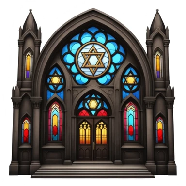 jewish synagogue temple in dark goth aesthetic style sticker