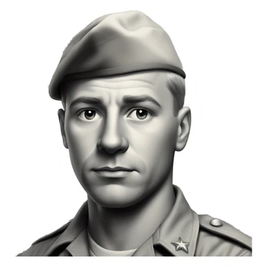 photorealistic serious us white soldier 1960s sticker