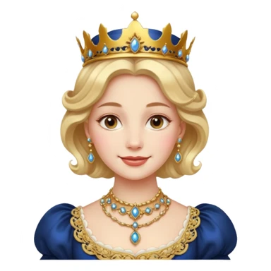 A younger Victorian queen with rosy cheeks, ornate jewelry, and gentle smile.
 sticker