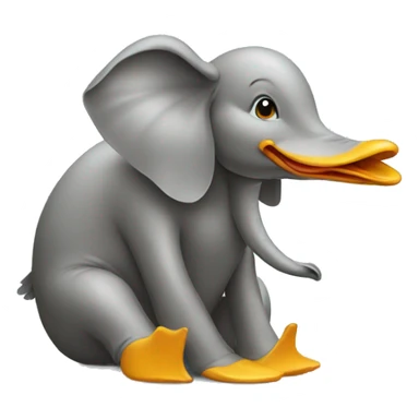 duck sitting on an elephant sticker
