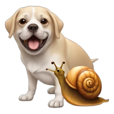 Snail bitting a dog sticker