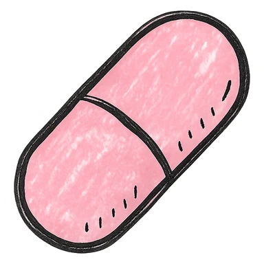 hand drawn outlined icon of a pink object, no fill sticker