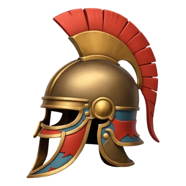 An emoji of an ancient Roman gladiator's helmet with a crest. sticker