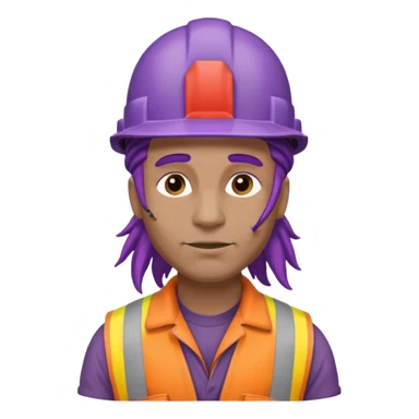 construction worker very dreadlocked purple haired man  sticker