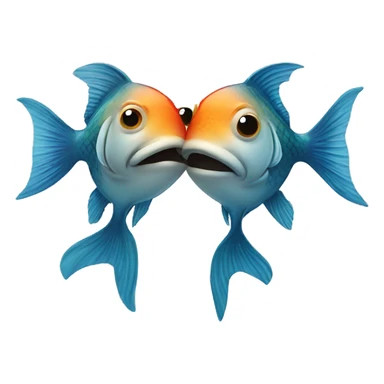 Two fish kissing sticker