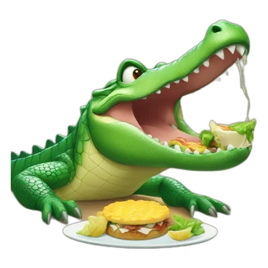 crocodile eating lunch sticker