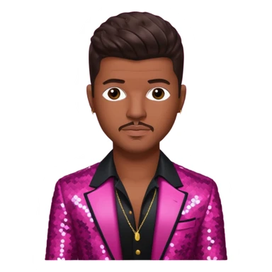 Robin Thicke with dark brown hair, dark pink sequin outfit sticker