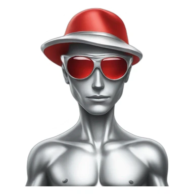 Silver surfer wearing a red Gucci hat sticker
