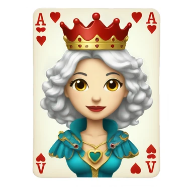 Queen Heart playing card sticker