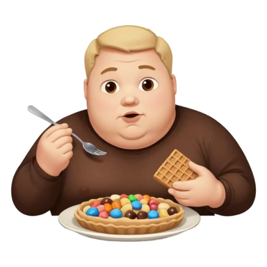 fatman who loves carbs and cholodae and candies sticker