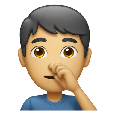 Holding his nose waving hand sticker