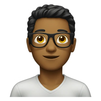 boy with yellow tinted glasses and black hair  sticker