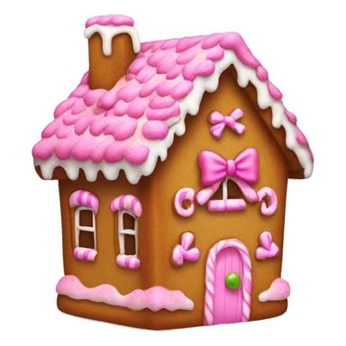 Gingerbread house with a pink bow  sticker