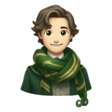 Slytherin snake with a scarf hogwarts sticker