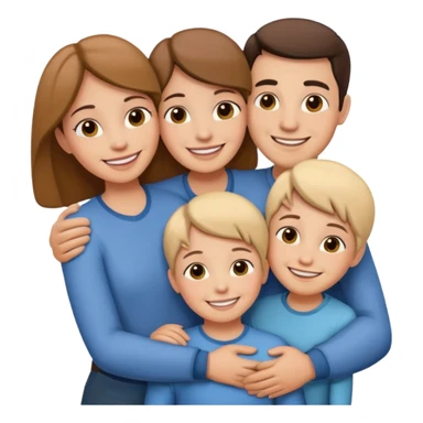 family of 5 hugging each other sticker