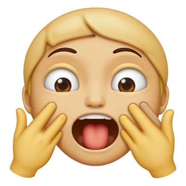 an emoji with “x” eyes and a straight line for a mouth choking itself with both hands sticker