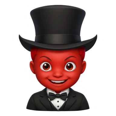 baby Devil with black top hat sticker