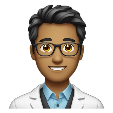 young male optometrist with black hairs sticker