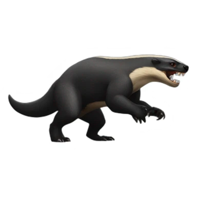 Badass honey badger fighting dinosaur sticker