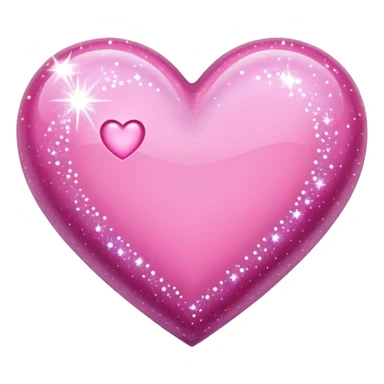 a pink heart with sparkles sticker
