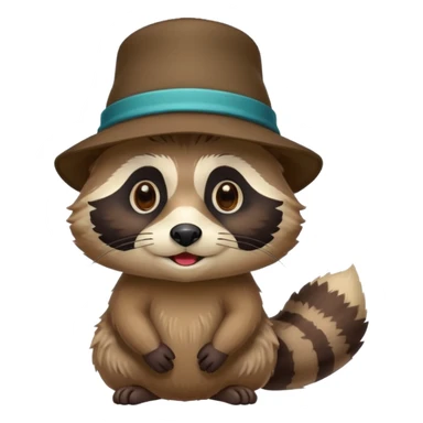 colorfull racoon with mustache sticker