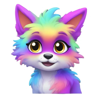 Colorful gradient-Sparkle-nebula-fursona anthropomorphic furry full body sticker