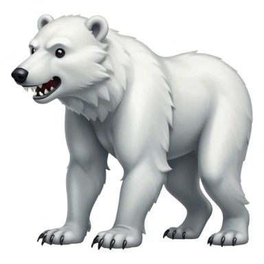 Polar bear and wolf hybrid with long upper canine legs teeth  sticker