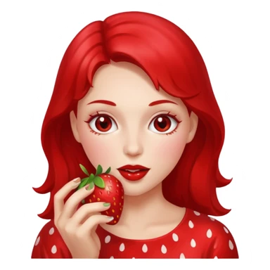 the woman eating strawberries
 sticker