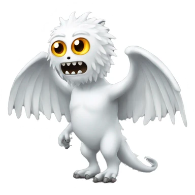 White monster with wings  sticker