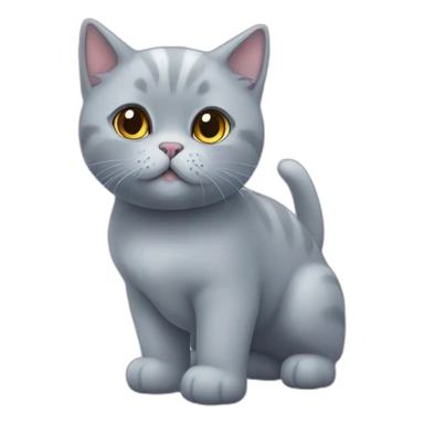A British shorthair blue with an unicorn sticker
