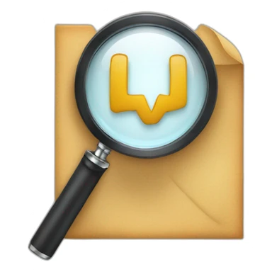 The letter W under a magnifier sticker