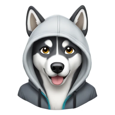 husky wearing a hoodie sticker