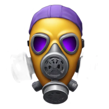 gas mask strong guy with purple fire sticker