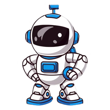 cute robot assistant with helpful pose sticker