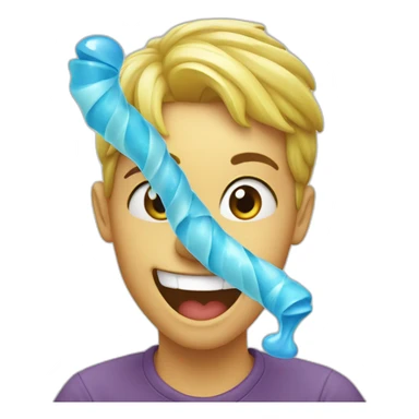 Smile sucking a twister ice sticker