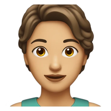 mujer morocha, con pecas ,ojos marrones y pelo corto sticker