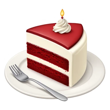 red velvet cake with fork and plate sticker