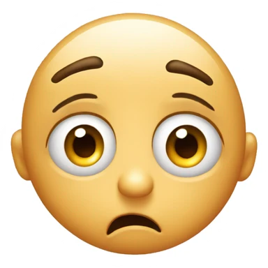 Embarrassed emoji blushing and rolling eyes sticker