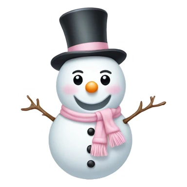 cute light pink snowman sticker