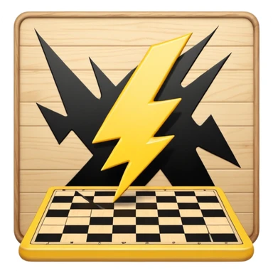 a yellow lightning hitting a chess board sticker