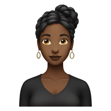 Black girl with indian hair and and a black top sticker