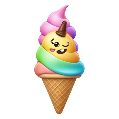 Winking ice cream sticker