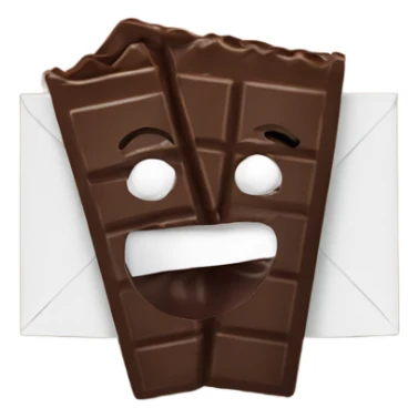 chocolate and a folded paper card sticker